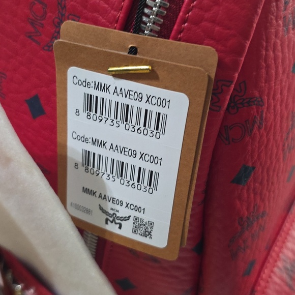 AUTHENTIC Candy Red MCM Backpack!  Brand New! main image 11